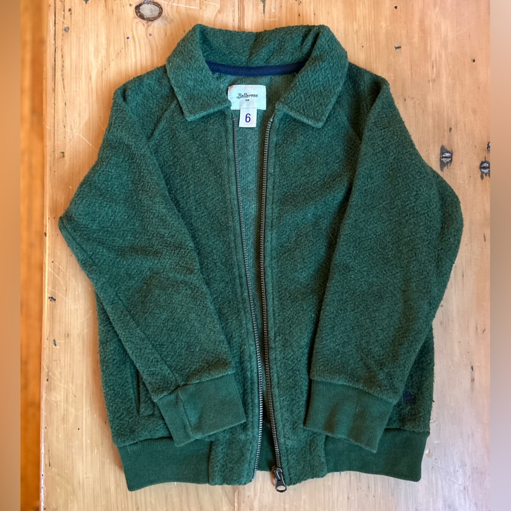 Bellerose zip-up kids formal sweater, kids size 6